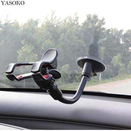 YASOKO High quality Long Arm Universal Car Bracket Holder for iPhone Phone GPS MP4 PDA 360 Degree holder free shipping