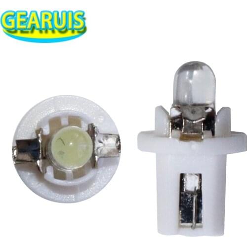 100Pcs T5 B8.5 B8.5D 1 LED F3 Car Gauge LED Warning Wedge Dashboard Dash Interior Car Light Bulb Side Light Bulb Green blue 12V