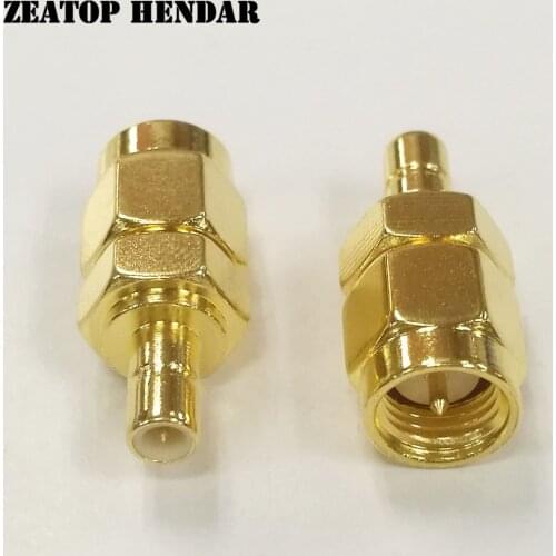 1000Pcs Brass Gold Plated SMA Male Jack to SMB Male Plug Straight RF Coaxial Coax Adapter Connector