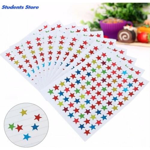 2/10 Sheets/bag Children Gilded Rewards Flash Sticker Mother Teacher Praise Sticker Award Pentagram Smiley Gold Sticker
