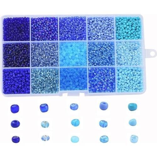 2/3/4mm Multi Specification Blue Series Czech Glass Beads Spacer Round Loose Beads for Diy Jewelry Making Bracelet Accessories