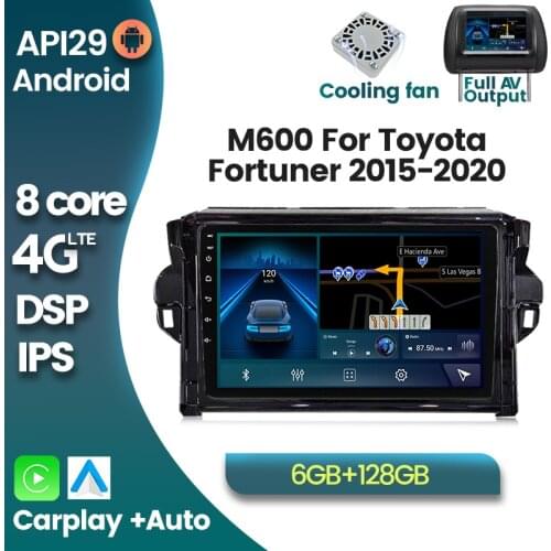 2 Din 6G+128G Android 10 IPS DSP Car Radio for Toyota Fortuner 2 2015 2016 2017 2018 Stereo Multimedia GPS Naviagtion Player BT