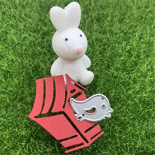 2 piece suite house and bird hand embossed DIY scrapbook album metal cutting mold