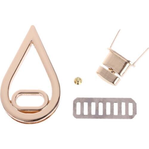 3.3x5.7cm Water Drop Shape Clasp Turn Lock Twist Locks DIY Leather Handbag Bag Hardware Gold