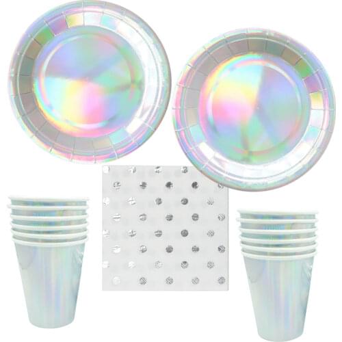 60pcs/set Happy Birthday Party Tableware Gold Silver Paper Plate Cup Napkin Wedding Baby Shower Kids Birthday Party Decoraiton