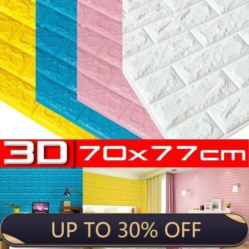 70x77 Brick Wall Stickers DIY Decor Self-Adhesive Waterproof Wallpaper For Kids Room Bedroom 3D Wall Sticker Brick