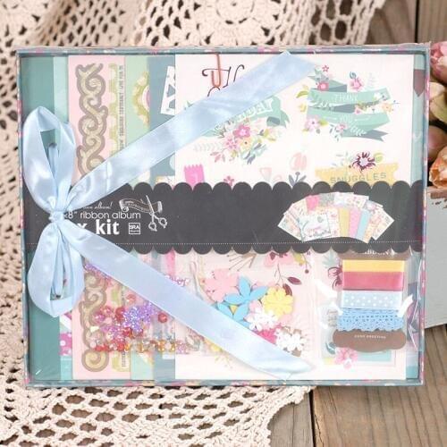8inch Eno Greeting New Baby Scrapbook Album DIY Scrapbook Kit Gift Set Valentine Photo Album Wedding/Birthday