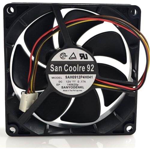 FOR Sanyo 9ah0912 p4h041 9025 12v 0.17a9cm PWM speed-controlled mute chassis fan
