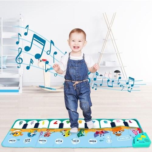 2 Styles Montessori Toys Baby Piano Musical Mat with 8 Music Instruments Keyboard Educational Toys for Kids Music Game Carpet
