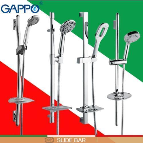 GAPPO Slide bar bathroom shower Slide bars shower pipe hose soap dish handheld Shower Wall Mount rain shower set
