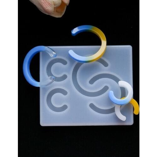 Crystal Epoxy Resin UV Glue Mold DIY Semi-round Earring Silicone Mold Hand Crafted Pendant Mirror Resin Mold Jewelry Making Tool