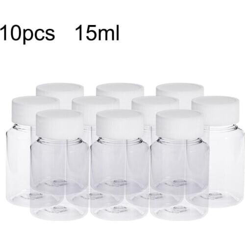 10Pcs 15ml Practical Empty Pill Case Box Holder Pill Medicine Solid Powder Case Bottle Storage Container Drug Case Dispenser