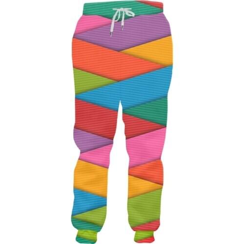 IFPD 3D Pants Colorful Tilt Stripes Printed Mens Jogger Pants Causual Fanny Harajuku Plus Size Trousers Dropshipping