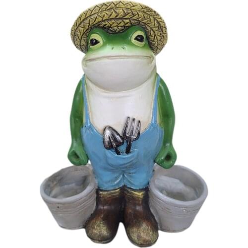 Cactus Succulent Plant Pot Planter Flower Pot Decor Frog Animals Statues