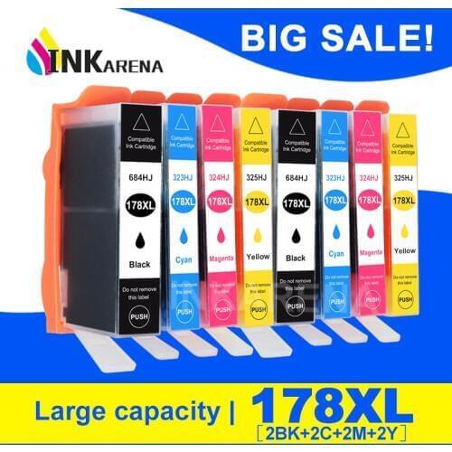 8 PK 178 XL Full Ink Cartridge for HP 178XL For HP178 Photosmart 5510 5511 5512 5514 5515 5520 5521 6510 6512 Printer Cartridges
