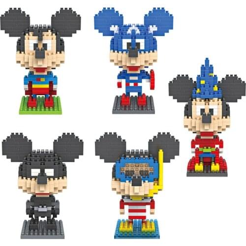 Mickey Mouse Disneyland figure bricks X marvel super heroes captain america Superman Diver micro diamond build blocks toys gift