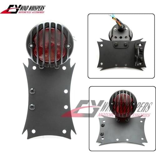 Motorcycle modified bat Retro style Side Mount Tail lights License Plate Bracket For Harley Sportster 883 1200 48 Softail Dyna