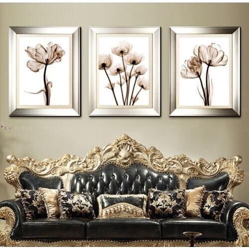 New Europe Diamond Painting Full Drill Tulips Point Drill Cross Stitch Living Room Triple Painting Simple Modern Paintings