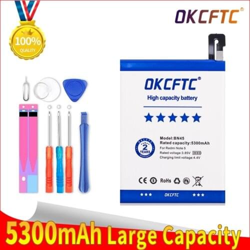 Original Quality Phone Battery BN45 For Xiaomi Redmi Note 5 Battery 5300mAh Real Capacity For Redmi Note5 Batteries