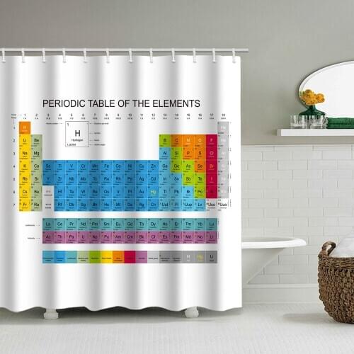 Best selling shower curtain element periodic table printing bathroom waterproof shower curtain bathroom partition curtain distri