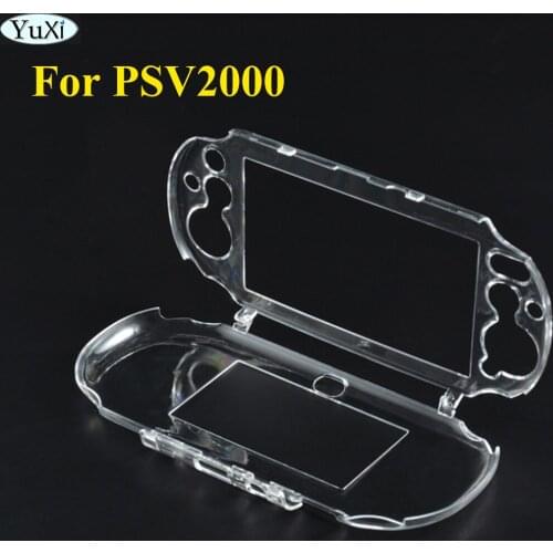 YuXi Clear Crystal Protective Case Hard Guard Shell Gaming Transparent Skin Protection Cover&Protective film for PS Vita PSV2000