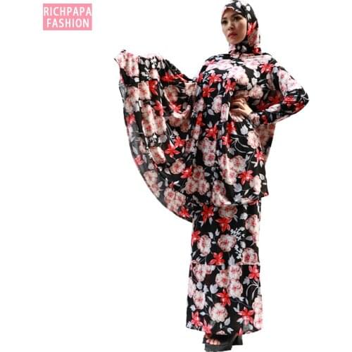 Ramadan Eid Mubarak Abaya Turkey Arabic Hijab Muslim Dress Set Kaftan Dubai Caftan African Dresses For Women Islamic Clothing