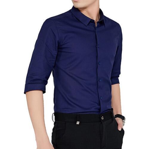 New Summer Fashion Men Formal Short Sleeve Shirts Casual Work Half Sleeve wedding Dress Shirt Male Blouse Social Tuxedo Shirts