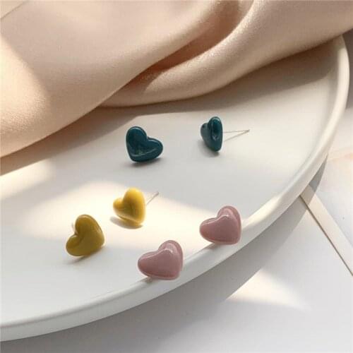 Girls Multi Hearts Fairy Stud Earrings Simple Korean Fashion Small Indian Earrings