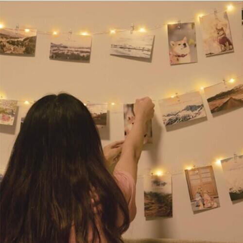 10 LED Photo Clip String Lights Warm White Fairy Outdoor Lights Battery Operated Garland Christmas Decoration for Home Room