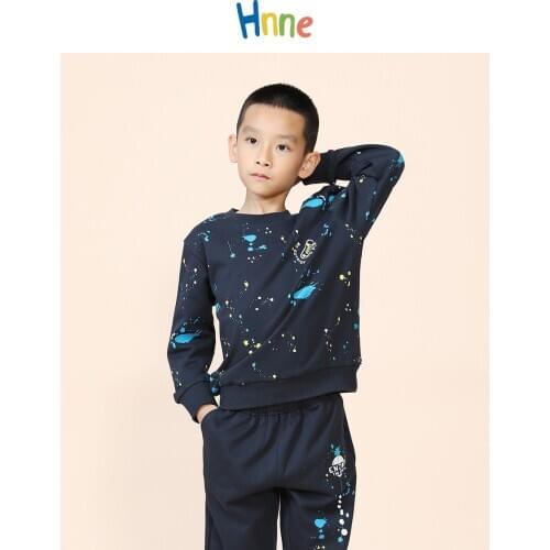 Hnne 2021 Spring New Colorful Paint splashing Sweatshirts Children Fashion Unisex Boys Girls Hoodies Kids Pullovers HK210292
