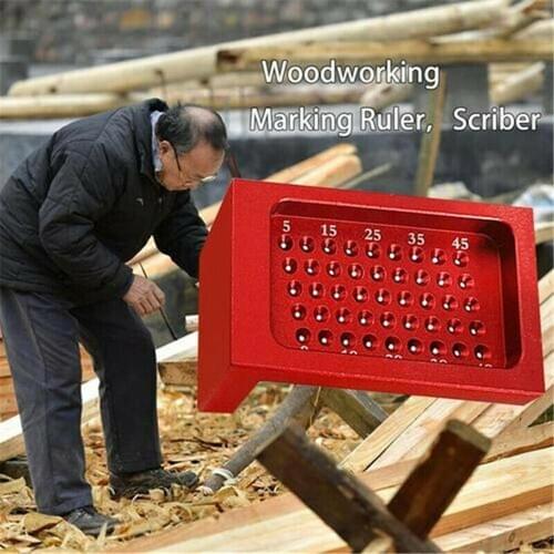 T50 Scriber Carpentry T-Type Woodworking Marking Ruler Hole Crossed Gauge Tool
