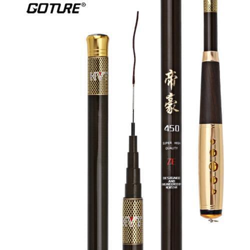 Goture Stream Fishing Rod 3.6m-7.2m Telescopic Fishing Rod Carbon Fiber Hard Tenkara Feeder Rod for Freshwater Carp Pike Fishing