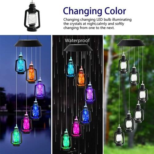 Outdoor Solar Kerosene Bottle Wind Chime Lamp Outdoor Christmas Holiday Lighting Decoration Garden Landscape Lamp