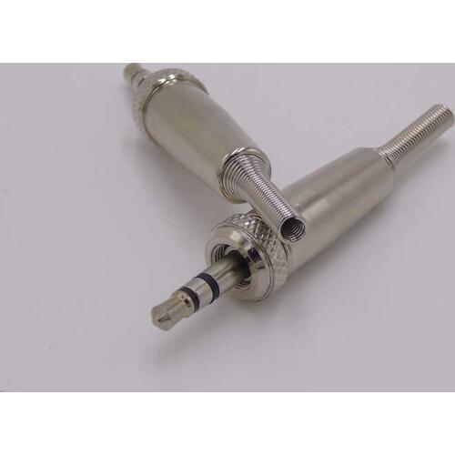 High quality 200pcs/lot complexion 3.5mm stereo audio plug with all-metal case and gold plated female thread plug