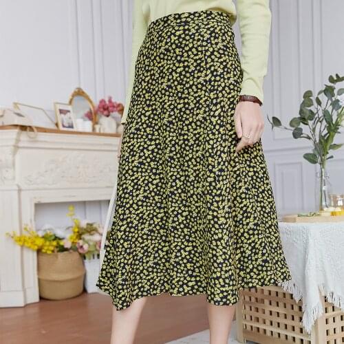 French Pastoral Style Small Fresh Womens Spring And Summer 2021 New Floral Midskirt