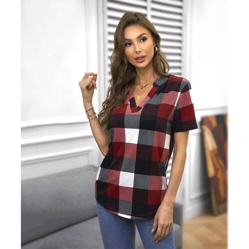 2021 Women Fashion Shirts Autumn Casual Plaid Shirt For Women Tops Long Sleeve Red Ladies Plaid Shirts T-Shirt