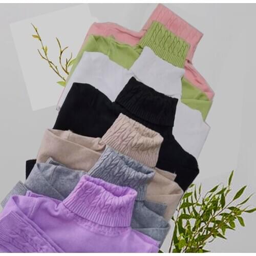 Womens Sweaters 2020 Winter Tops Ribbed Turtleneck Sweater Women Pullover Jumper Knitted Sweater Pull Femme Hiver Truien Dames