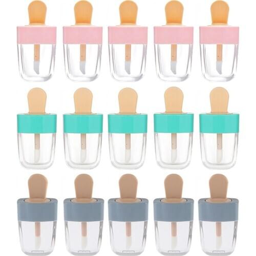 1pc 8ml Lip Gloss Tube Refill Bottles Lip Glaze Tube Empty Pink Ice Cream Lipgloss Tube Packaging Material Makeup DIY Lip Glaze