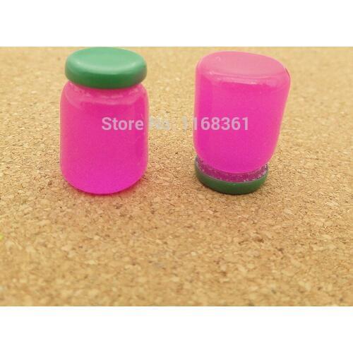 1pcs/lot Resin hot pink color jar bottle cup 14mm kawaii cabochons DIY christmas decorations A036-14