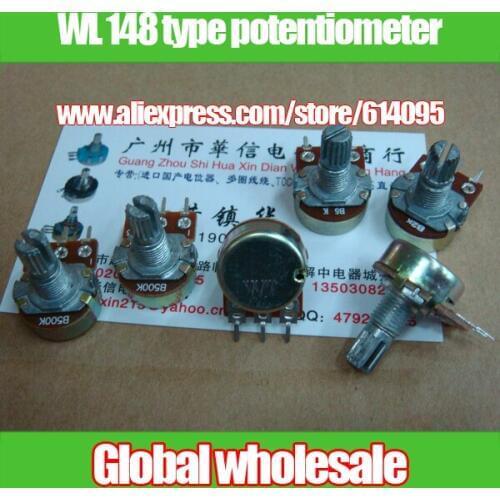 20pcs WL 148 type single joint potentiometer / B2K B5K10K 20K 50K 100K 250K B500K B1M shaft 15MM