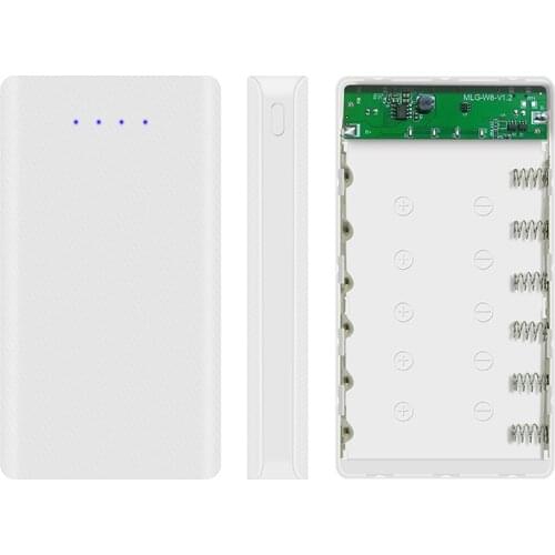 5V Multicolor Power Bank DIY Kit Storage Case Box Free Welding Suit 6X 18650 Battery 5V 1A USB External Charger Smart Phone