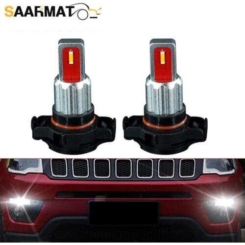 Auto PSX24W LED 6SMD 5200S LED 12V White Crystal Blue yellow Replacement Bulbs For 2017-up Jeep Compass Daytime Running Lights