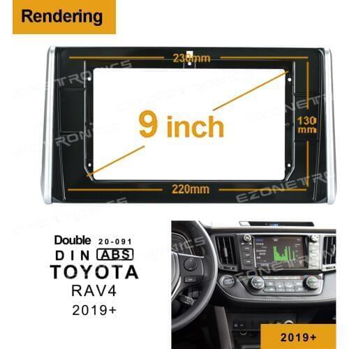 1DIn 2Din Car DVD Frame Audio Fitting Adaptor Dash Trim Kits Facia Panel 9inch For Toyota RAV4 20019+ Double Din Radio Player