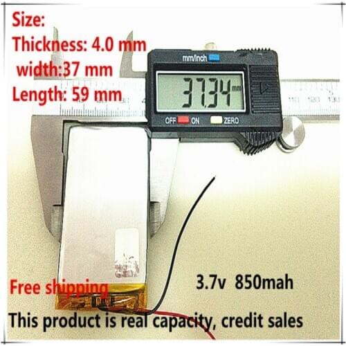 Free shipping SD403759A polymer lithium battery 3.7v 850mAh li polymer battery 403759 MP3 MP4 MP5 charging board