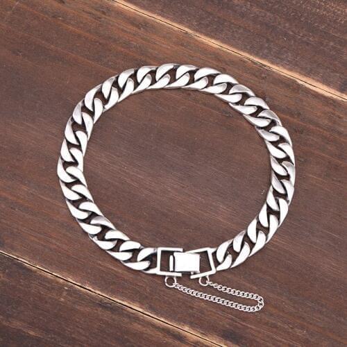 100% 925 Sterling Silver 8mm Miami Cuban Chain Bracelets Women Men Fine Jewelry Solid Simple Clasp Chain Bracelet 17cm/19cm/21cm