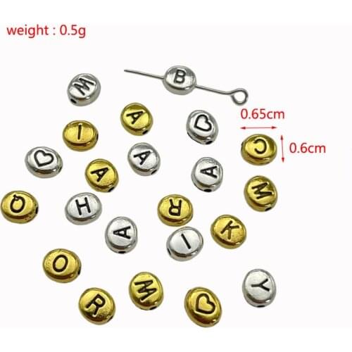 50pcs mixed batch alphabet love heart oval beads for jewelry making DIY handmade bracelet necklace accessories materials