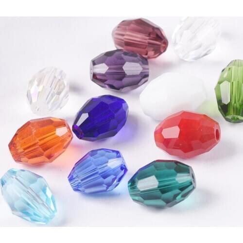 8x6mm 10x8mm Oval Shape Faceted Crystal Glass Loose Spacer Beads Wholesale lot for Jewelry Making DIY Crafts Findings