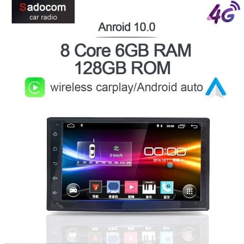Carplay 4G LTE module Android 10.0 6G RAM 128GB ROM 4G SIM Bluetooth 5.0 Network Car GPS 2 din Universal car Radio dvd player
