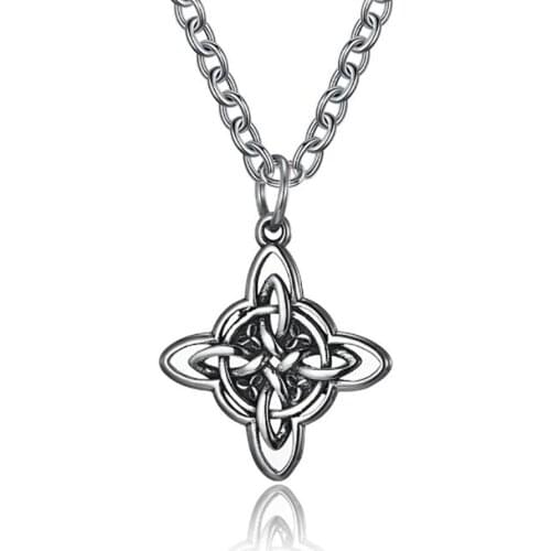 Stainless Steel Punk Rock Viking Gothic Knot Lovers Pendant Necklace Jewelry Gift For Him with Chain
