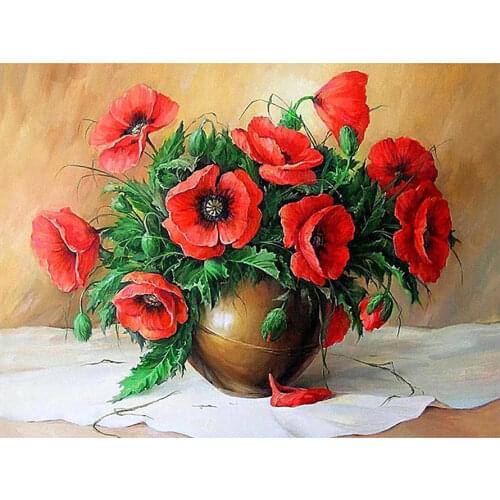 DIY 5D Diamond Painting Round Full Drill Cross Stitch Kit Beautiful Flower Mosaic Art Ehinestone Embroidery Decorative